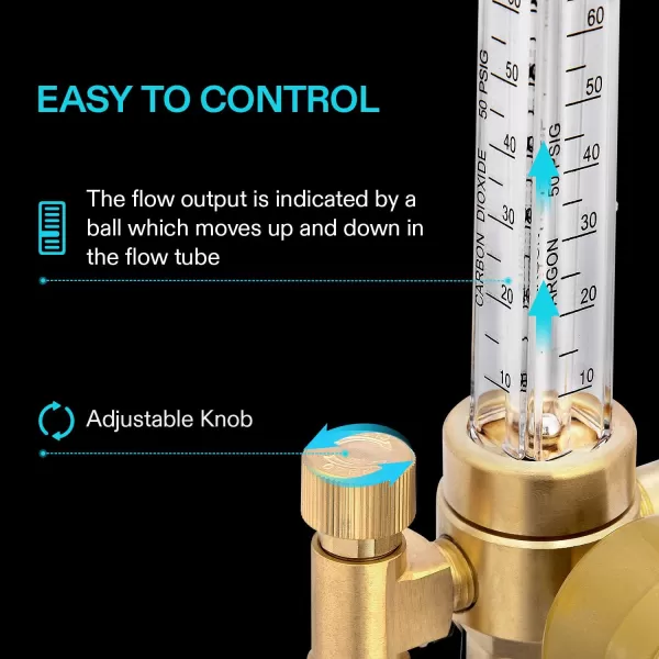 VIVOSUN Hydroponics CO2 Regulator Emitter System with Solenoid Valve Flowmeter for Grow Room Grow Tent Garden House Aquarium