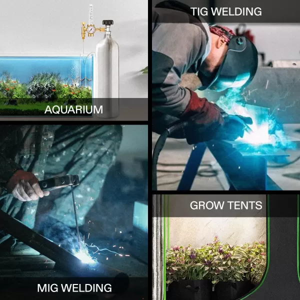 VIVOSUN Hydroponics CO2 Regulator Emitter System with Solenoid Valve Flowmeter for Grow Room Grow Tent Garden House Aquarium