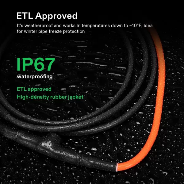 VIVOSUN JHSF Self Regulating Pre-Assembled Pipe Heating Cable 80Ft. 120V, with Built-in Thermostat, Heavy Duty &amp; Easy to Install, For Pipe Freeze Protection, Ice Dam &amp; Plants Frost Protection