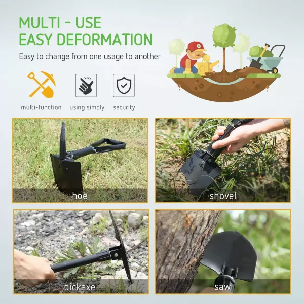 VIVOSUN Military Survival Shovel Folding Camping Tactical Shovel Multitool for Camping, Hiking, Backpacking