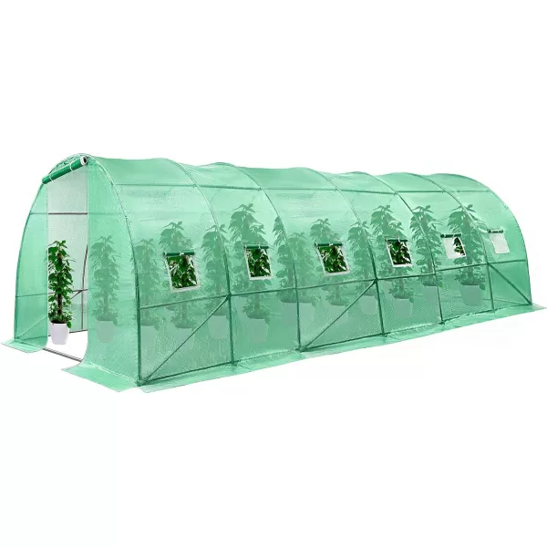 VIVOSUN Mini Lean-to Greenhouse, 6.6’ x 3.3’ x 6.9’ Portable Wall House with White PE Cover and Shelf for Compact Garden 79x39x83-Inch