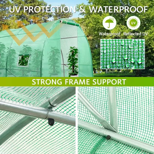VIVOSUN Mini Lean-to Greenhouse, 6.6’ x 3.3’ x 6.9’ Portable Wall House with White PE Cover and Shelf for Compact Garden 79x39x83-Inch