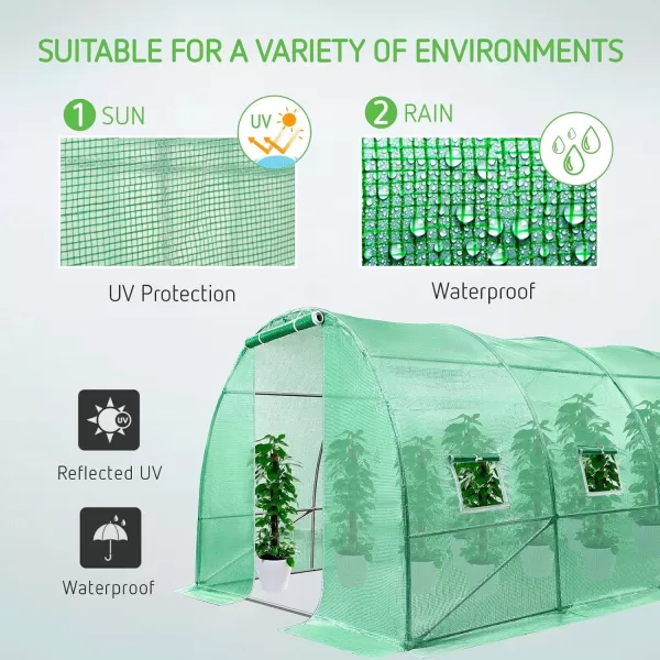 VIVOSUN Mini Lean-to Greenhouse, 6.6’ x 3.3’ x 6.9’ Portable Wall House with White PE Cover and Shelf for Compact Garden 79x39x83-Inch
