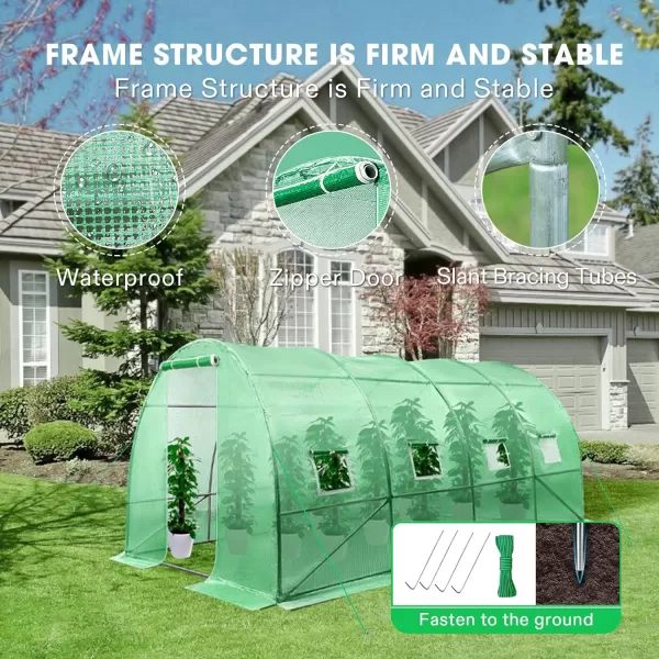 VIVOSUN Mini Lean-to Greenhouse, 6.6’ x 3.3’ x 6.9’ Portable Wall House with White PE Cover and Shelf for Compact Garden 79x39x83-Inch