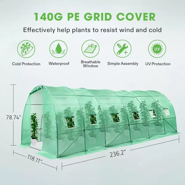 VIVOSUN Mini Lean-to Greenhouse, 6.6’ x 3.3’ x 6.9’ Portable Wall House with White PE Cover and Shelf for Compact Garden 79x39x83-Inch