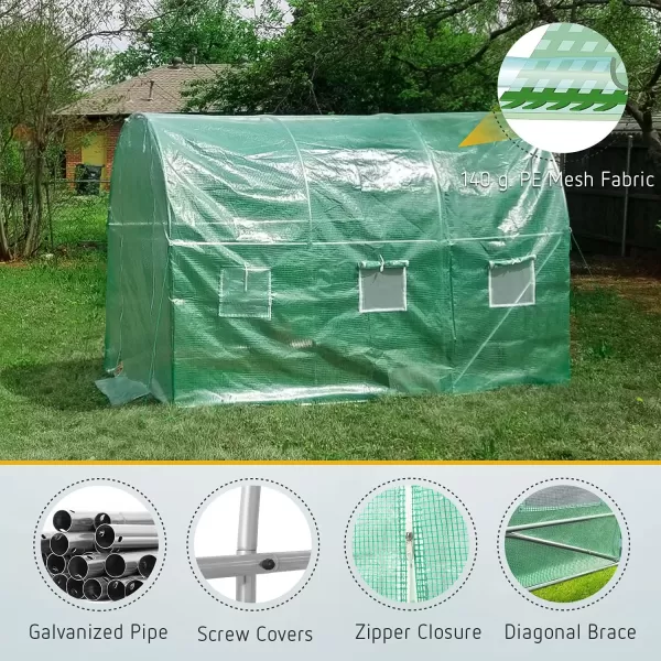 VIVOSUN Mini Lean-to Greenhouse, 6.6’ x 3.3’ x 6.9’ Portable Wall House with White PE Cover and Shelf for Compact Garden 79x39x83-Inch