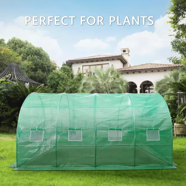 VIVOSUN Mini Lean-to Greenhouse, 6.6’ x 3.3’ x 6.9’ Portable Wall House with White PE Cover and Shelf for Compact Garden 79x39x83-Inch