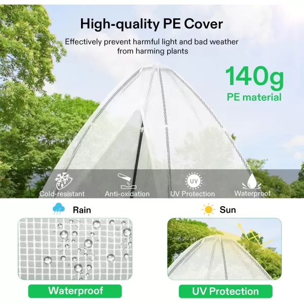 VIVOSUN Mini Lean-to Greenhouse, 6.6’ x 3.3’ x 6.9’ Portable Wall House with White PE Cover and Shelf for Compact Garden 79x39x83-Inch