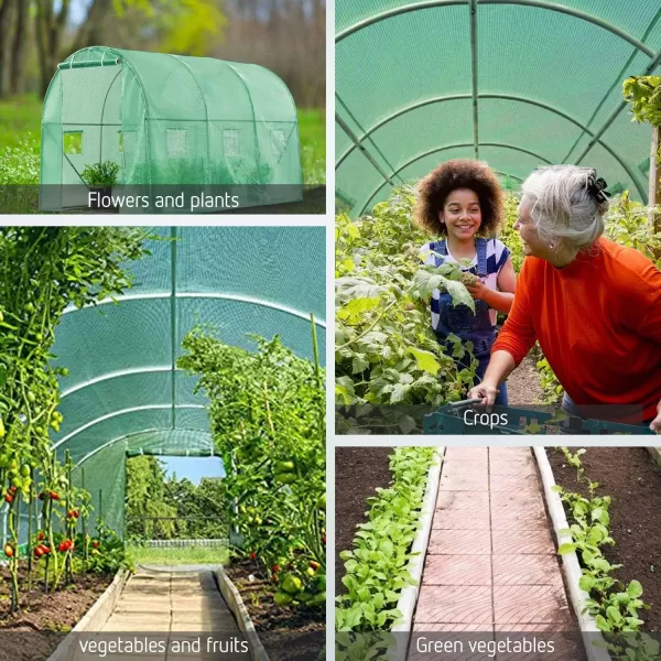 VIVOSUN Mini Lean-to Greenhouse, 6.6’ x 3.3’ x 6.9’ Portable Wall House with White PE Cover and Shelf for Compact Garden 79x39x83-Inch