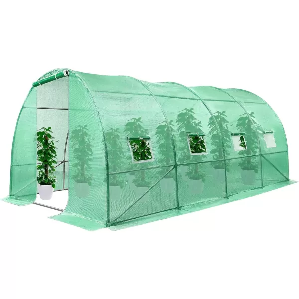 VIVOSUN Mini Lean-to Greenhouse, 6.6’ x 3.3’ x 6.9’ Portable Wall House with White PE Cover and Shelf for Compact Garden 79x39x83-Inch