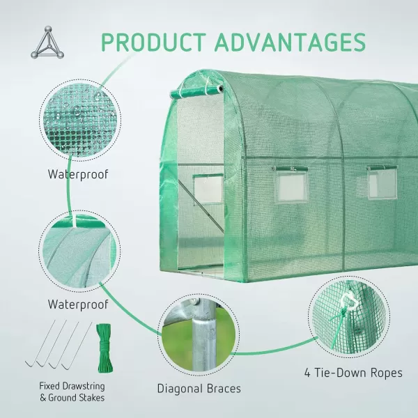 VIVOSUN Mini Lean-to Greenhouse, 6.6’ x 3.3’ x 6.9’ Portable Wall House with White PE Cover and Shelf for Compact Garden 79x39x83-Inch
