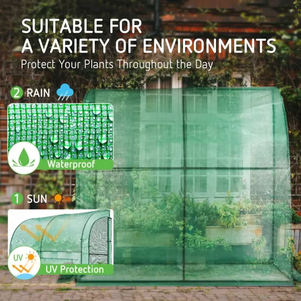 VIVOSUN Mini Lean-to Greenhouse, 6.6’ x 3.3’ x 6.9’ Portable Wall House with White PE Cover and Shelf for Compact Garden 79x39x83-Inch