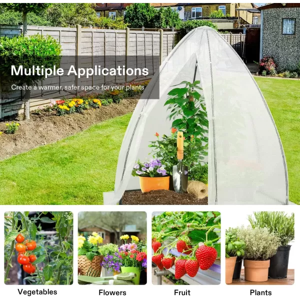 VIVOSUN Mini Lean-to Greenhouse, 6.6’ x 3.3’ x 6.9’ Portable Wall House with White PE Cover and Shelf for Compact Garden 79x39x83-Inch