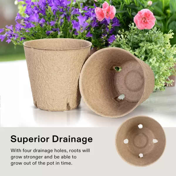 VIVOSUN Peat Pots, 30 Packs 3.15-Inch Seed Starting Pots with Drainage Holes, Round Nursery Pot, 20 Plant Labels for Flowers, Plants, Vegetables, 30Pcs
