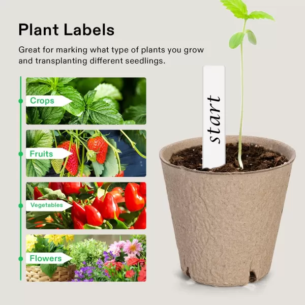 VIVOSUN Peat Pots, 30 Packs 3.15-Inch Seed Starting Pots with Drainage Holes, Round Nursery Pot, 20 Plant Labels for Flowers, Plants, Vegetables, 30Pcs
