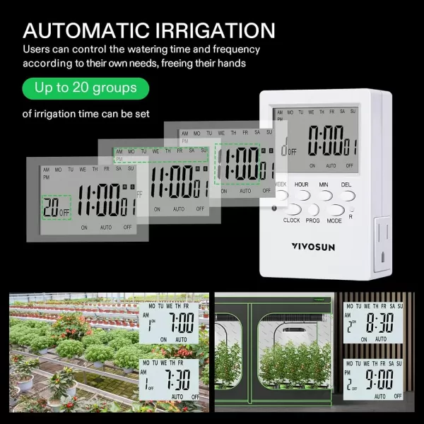 VIVOSUN Professional Automatic Drip Irrigation Kits, 15W Output, All in One Professional Grow Kit- Includes Pump, Timer and Regulator, 8 Pots Garden Plant Watering System, Plant Waterer Indoor Outdoor