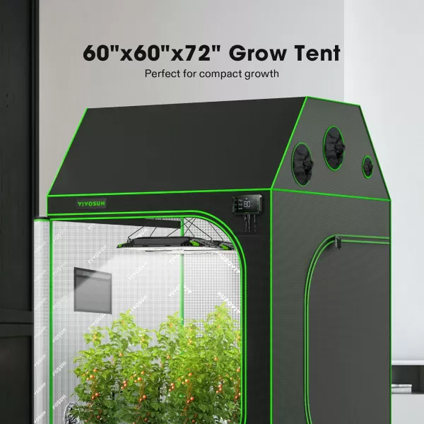 VIVOSUN R446 4x4 Grow Tent, 48"x48"x72" Roof Cube Tent with Observation Window and Floor Tray for Hydroponics Indoor Plant for VS4000/VSF4300