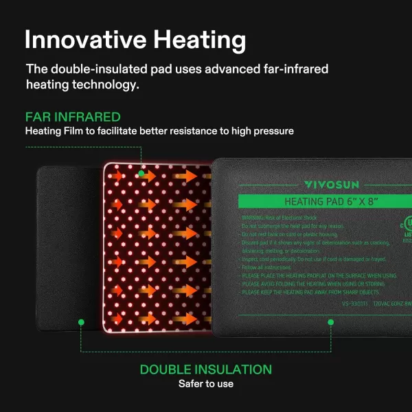 VIVOSUN Reptile Heating Pad 8x18 Inch with Thermostat Combo Under Tank Terrarium Heating Mat Waterproof for Turtles, Lizards, Frogs, and Other Reptiles