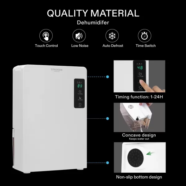 VIVOSUN Small Space Mini Dehumidifier for Grow Tent Closets Bathroom and Basement