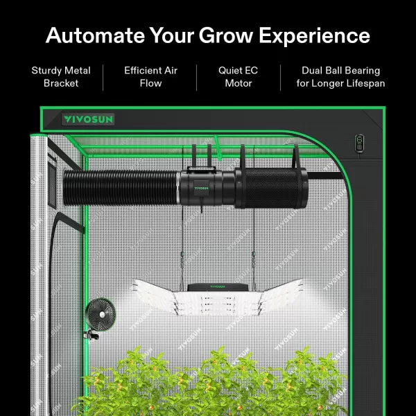 VIVOSUN Smart Air Filtration G4 Kit 4", AeroZesh G4 Inline Duct Fan with E12 Speed Controller, Carbon Filter &amp; 8' Ducting, Cooling &amp; Ventilation System for Grow Tents, Indoor Gardening, Hydroponics