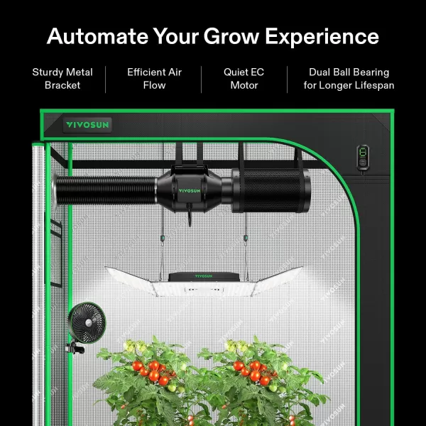 VIVOSUN Smart Air Filtration T6 Kit 6", AeroZesh T6 Inline Duct Fan with E12 Speed Controller, Carbon Filter &amp; 8' Ducting, Cooling &amp; Ventilation System for Grow Tents, Indoor Gardening, Hydroponics