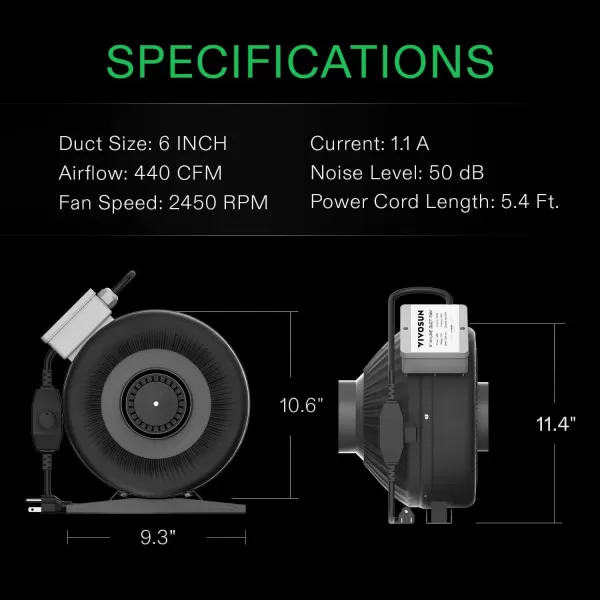 VIVOSUN Ventilation Kit 8 Inch 740 CFM Inline Duct Fan with 8" x 22" Carbon Filter Odor Control System with Australia Virgin Charcoal for Grow Tent Ventilation