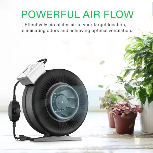 VIVOSUN Ventilation Kit 8 Inch 740 CFM Inline Duct Fan with 8" x 22" Carbon Filter Odor Control System with Australia Virgin Charcoal for Grow Tent Ventilation