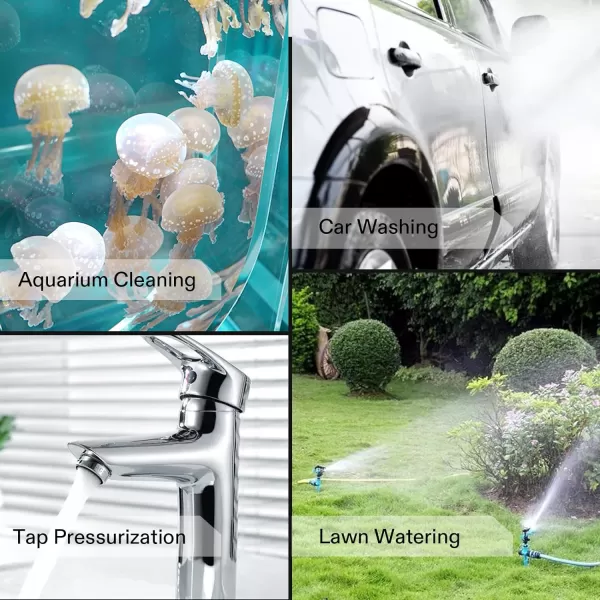 VIVOSUN Water Transfer Pump, 1/10HP 330 GPH 115V Auto Portable Utility Pump with ON/OFF Switch, Water Hose Kit for Removing Water from Gardens, Hot Tubs, Rain Barrels, Pools, Ponds, Aquariums