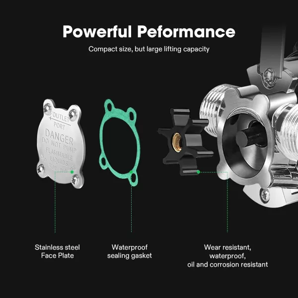 VIVOSUN Water Transfer Pump, 1/10HP 330 GPH 115V Auto Portable Utility Pump with ON/OFF Switch, Water Hose Kit for Removing Water from Gardens, Hot Tubs, Rain Barrels, Pools, Ponds, Aquariums