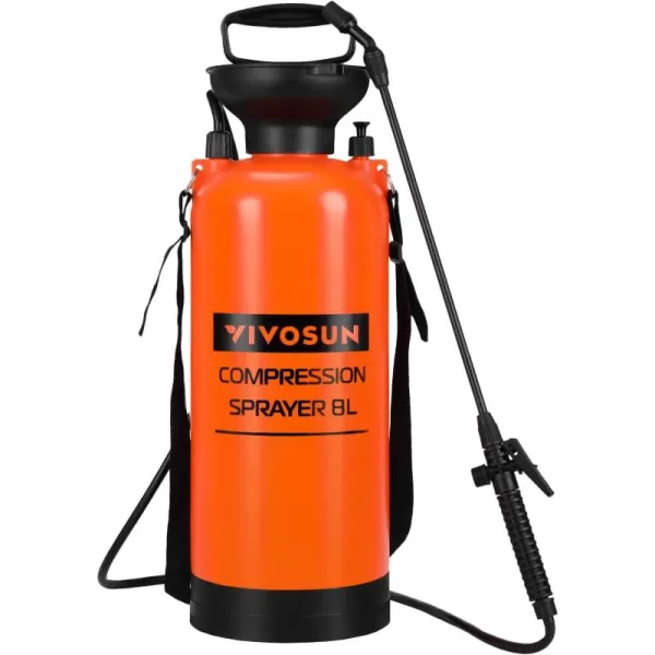 VIVOSUN 1.85-Gallon Pump Pressure Sprayer, Pressurized Lawn &amp; Garden Water Spray Bottle with Adjustable Shoulder Strap, for Spraying Plants, Garden Watering and Household Cleaning