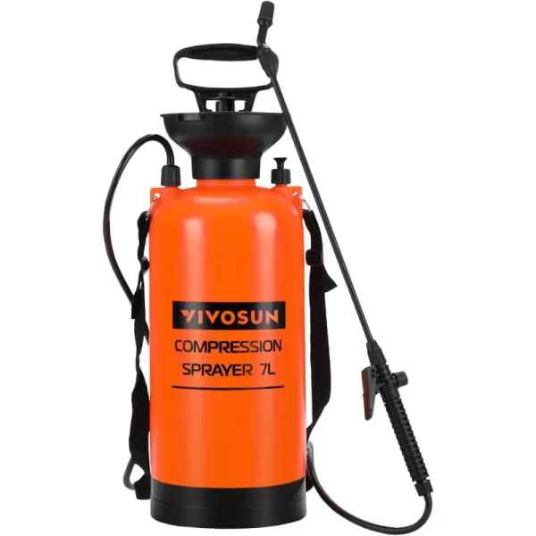 VIVOSUN 1.85-Gallon Pump Pressure Sprayer, Pressurized Lawn &amp; Garden Water Spray Bottle with Adjustable Shoulder Strap, for Spraying Plants, Garden Watering and Household Cleaning