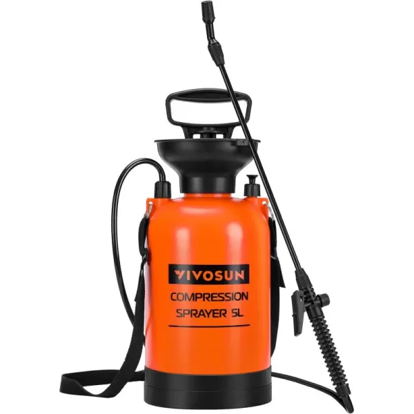 VIVOSUN 1.85-Gallon Pump Pressure Sprayer, Pressurized Lawn &amp; Garden Water Spray Bottle with Adjustable Shoulder Strap, for Spraying Plants, Garden Watering and Household Cleaning