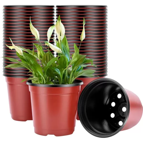 VIVOSUN 100pcs 4 Inch Planter Nursery Pots, Plastic Pots for Flower Seedling