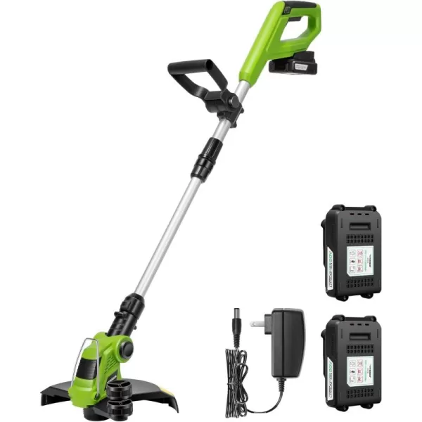 VIVOSUN 12” Cordless String Trimmer and Edger, 20V 2.0Ah Weed Eater, 2-Speed Control with Adjustable Head, Pole &amp; Handle, Spool, Lightweight &amp; Compact Trimmer, Battery and Fast Charger Included