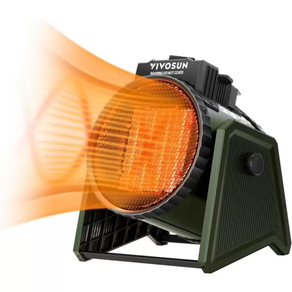 VIVOSUN 1500W Portable Greenhouse Heater with Adjustable Digital Thermostat, 1500W/750W Electric Heater with 3 Modes for Fast Heating, Overheat Protection and Dust Proof for Grow Tent, Patio, Outdoor