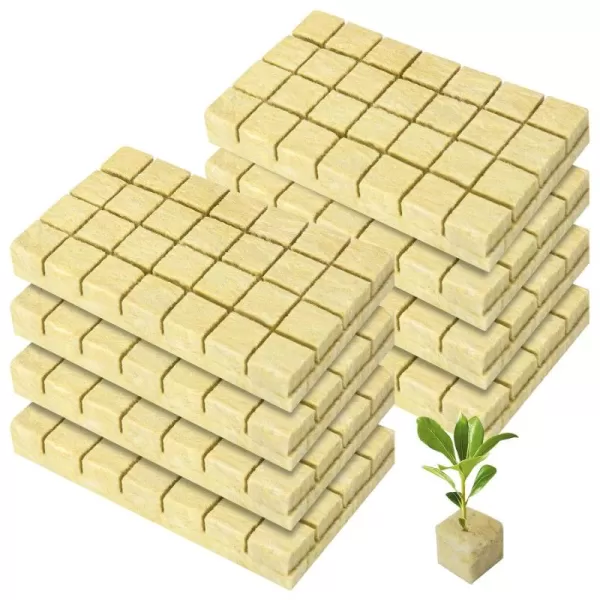 VIVOSUN 1" Rockwool Cubes, 200 Plugs Stonewool Starter Grow Cubes for Cuttings, Cloning, Plant Propagation, Seed Starting, Hydroponic Grow Media for Vigorous Plant Growth, 4 Sheets of 200 Plugs