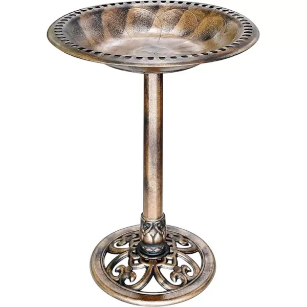 VIVOSUN 28” Solar Bird Bath, Solar Powered Pond Fountain Combo Set for Outdoors, Gardens, Patio, Yard, Deck, Golden