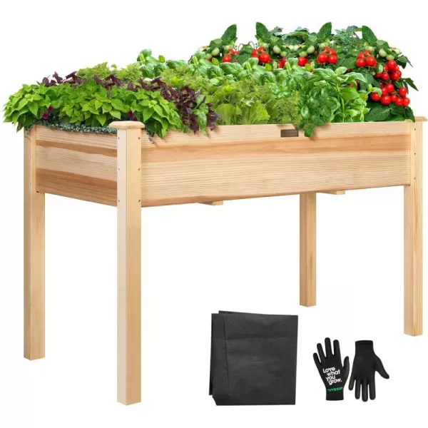 VIVOSUN 3-Tier Wooden Raised Garden Bed, 48 x 48 x 21 Inches, Outdoor Wood Planter Kit for Plants, Herbs, and Vegetables for Garden, Patio, Balcony, Backyard and Outdoors