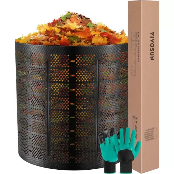 VIVOSUN 300 Gallon Outdoor Compost Bin, Expandable Composter, Easy to Setup &amp; Large Capacity for Backyard, Lawn 
