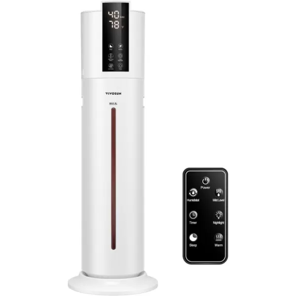 VIVOSUN 4L Air Humidifier, 2-in-1 Top Fill Cool &amp; Warm Mist Humidifier, Indoor Ultrasonic Humidifier with Essential Oil Box &amp; Remote Control for Bedrooms, Offices, Plants, Babies