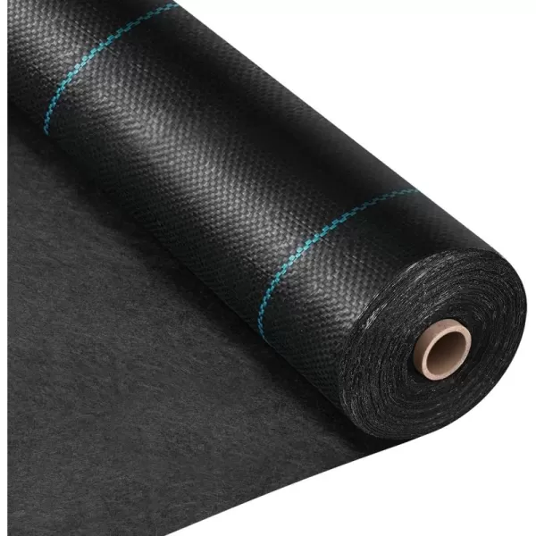 VIVOSUN 5oz/sq.yd Barrier Landscape Fabric 3 x 100 Ft., Commercial Ground Cover Fabric Block, Gardening Fabric Mat, Black Heavy Duty Garden Cloth Felt for Flower Bed, Patio, Orchard, and Playground