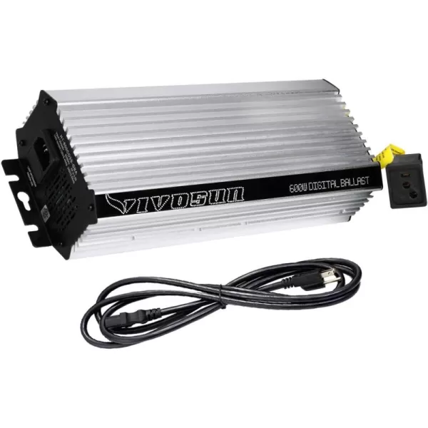 VIVOSUN 600 Watt Dimmable Electronic Digital Ballast with Enhanced Internal Cooled Fan, 25% Less Heat Generated and 15% Longer Service Life