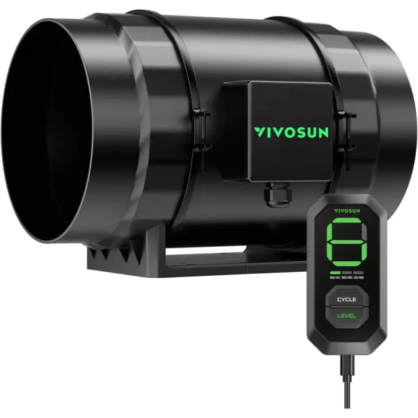 VIVOSUN AeroZesh S8 8-inch 830 CFM Inline Duct Fan with E12 Speed Controller, Entirely Programmable PWM-Controlled EC Fan for Grow Tent Ventilation