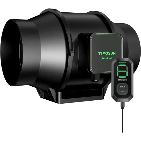 VIVOSUN AeroZesh S8 8-inch 830 CFM Inline Duct Fan with E12 Speed Controller, Entirely Programmable PWM-Controlled EC Fan for Grow Tent Ventilation