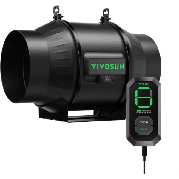 VIVOSUN AeroZesh T4 Inline Duct Fan, Quiet 4" 210 CFM Ventilation Exhaust Fan w/EC Motor and GrowHub E42A Temperature Humidity WiFi-Controller