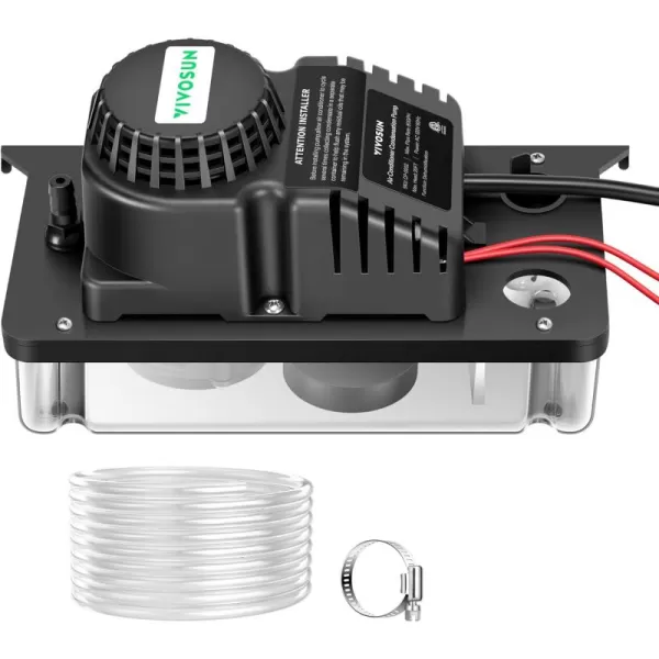 VIVOSUN Automatic Condensate Removal Pump, 115 Volts/60Hz, 80GPH, 1/30 HP with Safety Switch and Tubing for Air Conditioners, Dehumidifiers, Ice Machines, Furnaces, Black