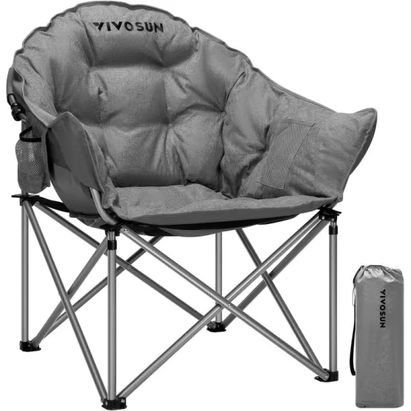 VIVOSUN Double Camping Chair, Fully Padded Folding Loveseat, Oversized Duo Chair with Cup &amp; Wine Glass Holders, Pocket, Armrests &amp; Carry Bag, Supports up to 500lbs