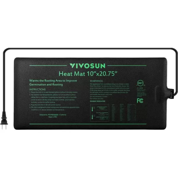 VIVOSUN Durable Waterproof Seedling Heat Mat 48" x 20.75" UL &amp; MET-Certified Warm Hydroponic Heating Pad for Germination, Indoor Gardening, Greenhouse