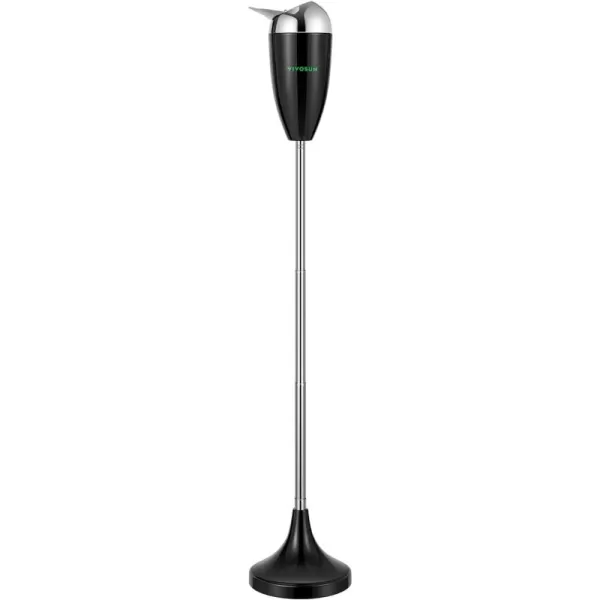 VIVOSUN Floor Standing Ash Tray, Outdoor Ashtray with Stainless Steel Lid, Adjustable Height from 21.5" to 35" for Home, Patio, Chrome