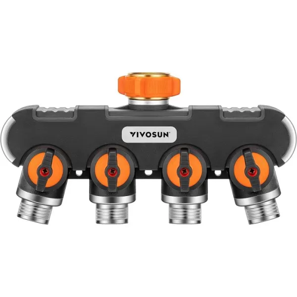 VIVOSUN Garden Hose Splitter 2 Way Heavy Duty, Upgraded Highly Durable Dual Water Hose Connector, Faucet Adapter with Comfortable Rubberized Grip for Drip Irrigation, Lawns